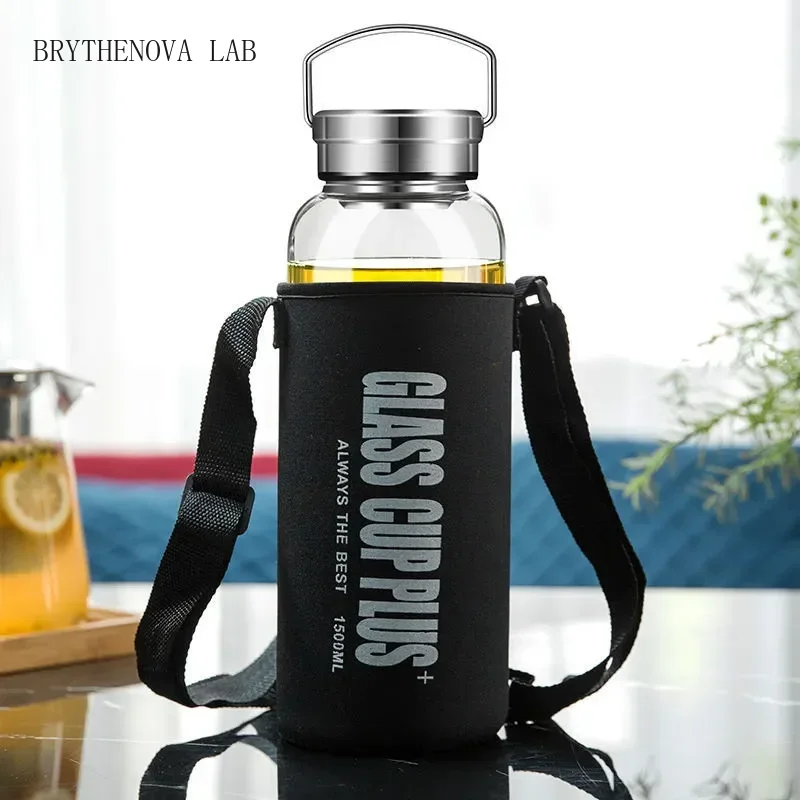 2L Glass Water Bottle with Str - огляд і ціна Outdoor Sport Glass Water Bottle